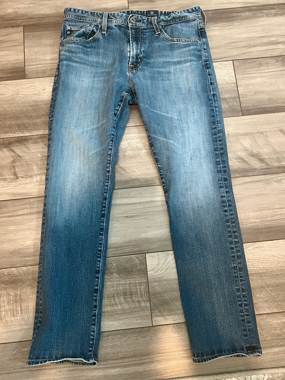 Ag Adriano Goldschmied Slim Straight Light Blue Jeans 34x32